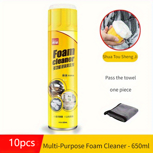 Multi-purpose foam cleaner for car interiors