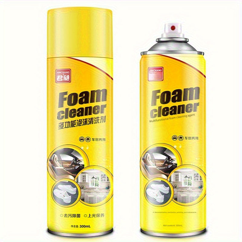 Multi-purpose foam cleaner for car interiors