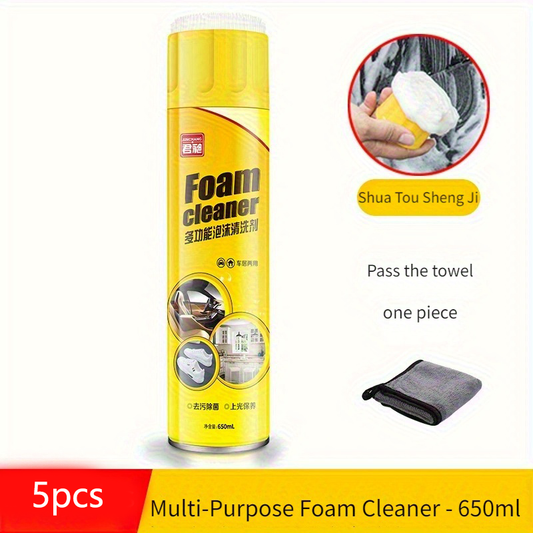 Multi-purpose foam cleaner for car interiors